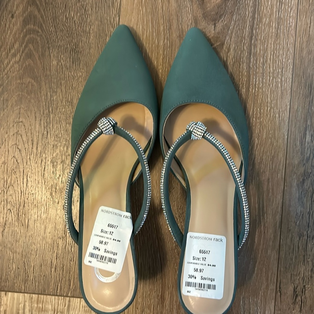 Blue sparkly kitten heels